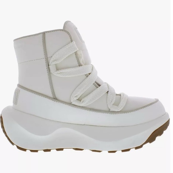 The North Face Women Sz 7 Halseigh ThermoBall Waterproof Leather Platform Boots - Picture 2 of 13